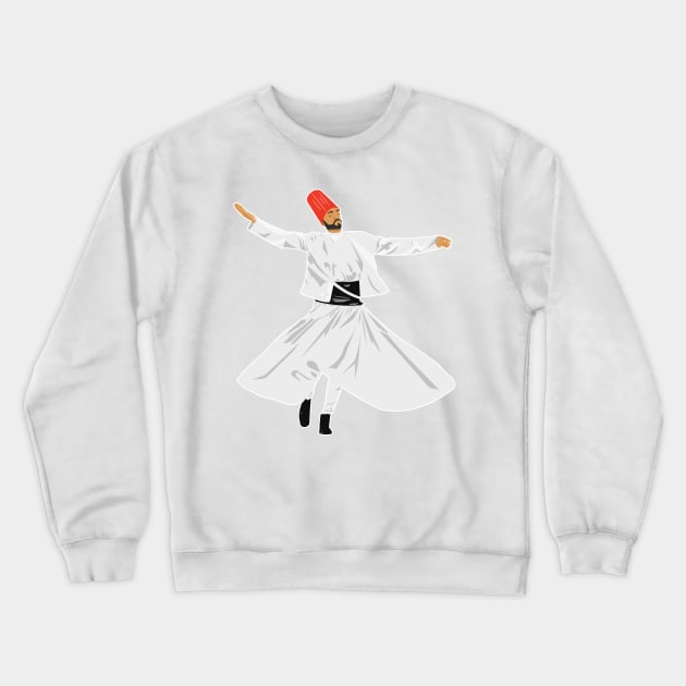 Sufi Dervish Whirling Art Crewneck Sweatshirt by boholoc0